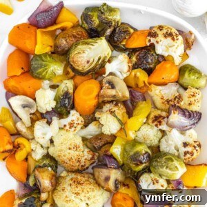 Sheet Pan Roasted Delights 10 Roasted vegetables on a white plate