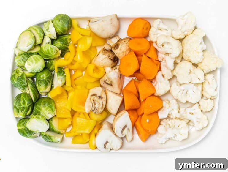 Sheet Pan Roasted Delights 11 Roasted vegetables before baking