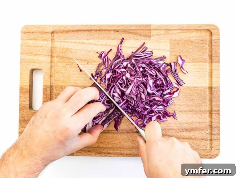 Zesty Red Cabbage Slaw 13 finely sliced red cabbage