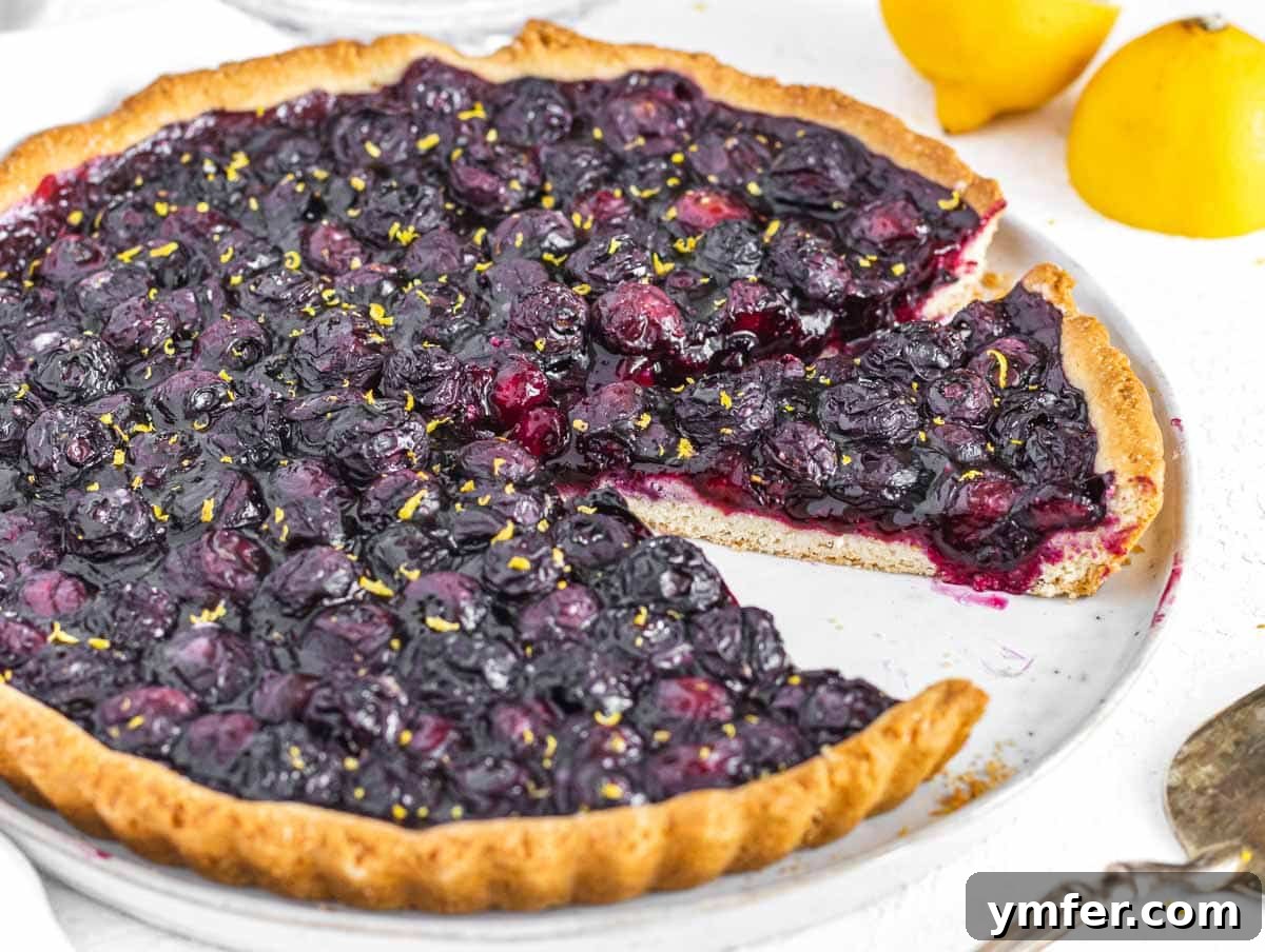 blueberry tart, a sweet and fruity dessert