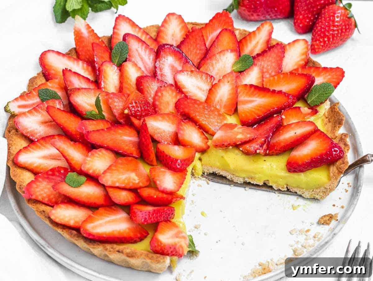 strawberry tart with custard, a fresh spring dessert