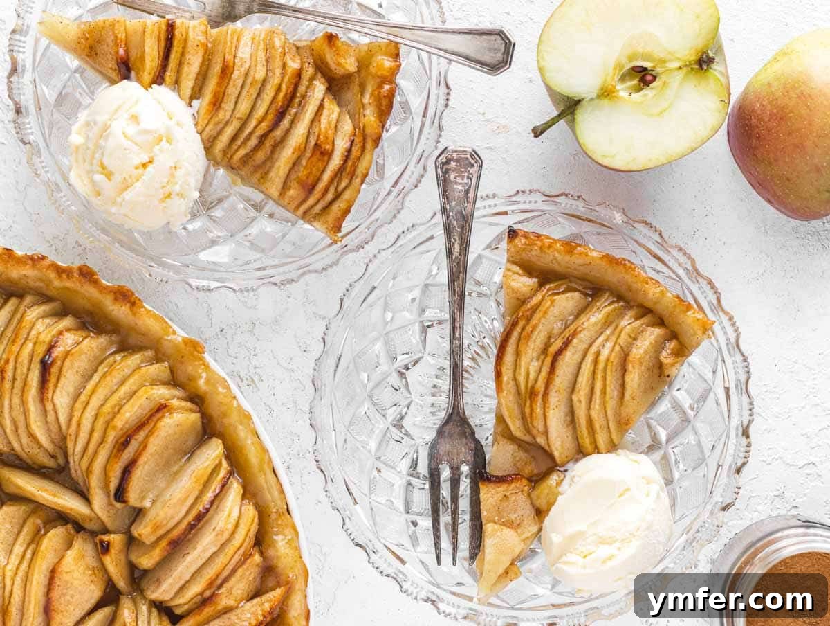 apple tart with vanilla ice cream, a delicious serving suggestion
