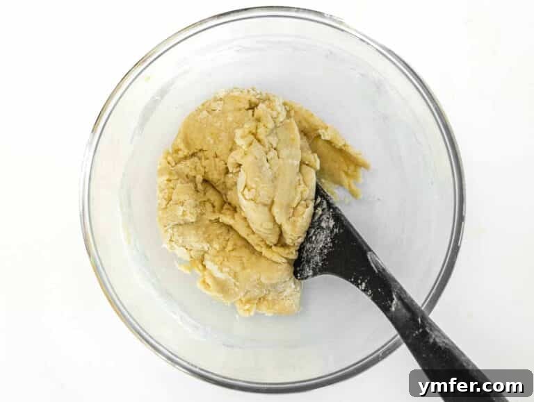 mix the pie crust with spatula