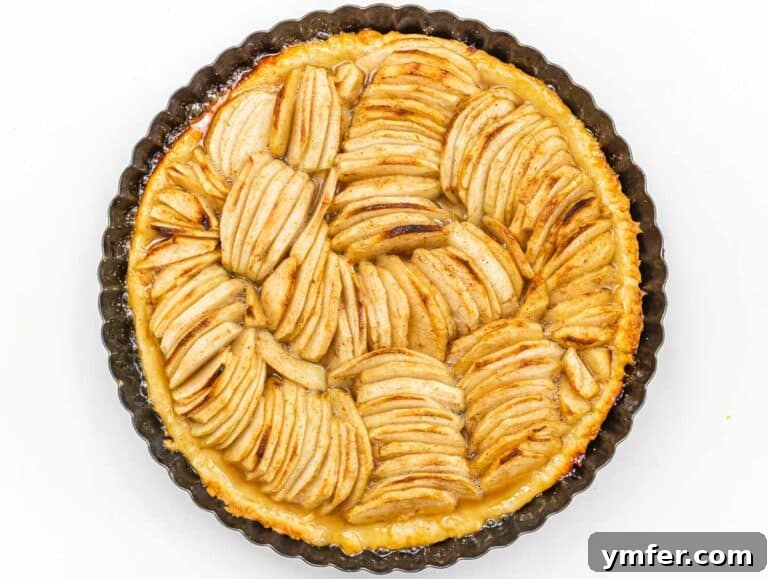 Apple tart after baking