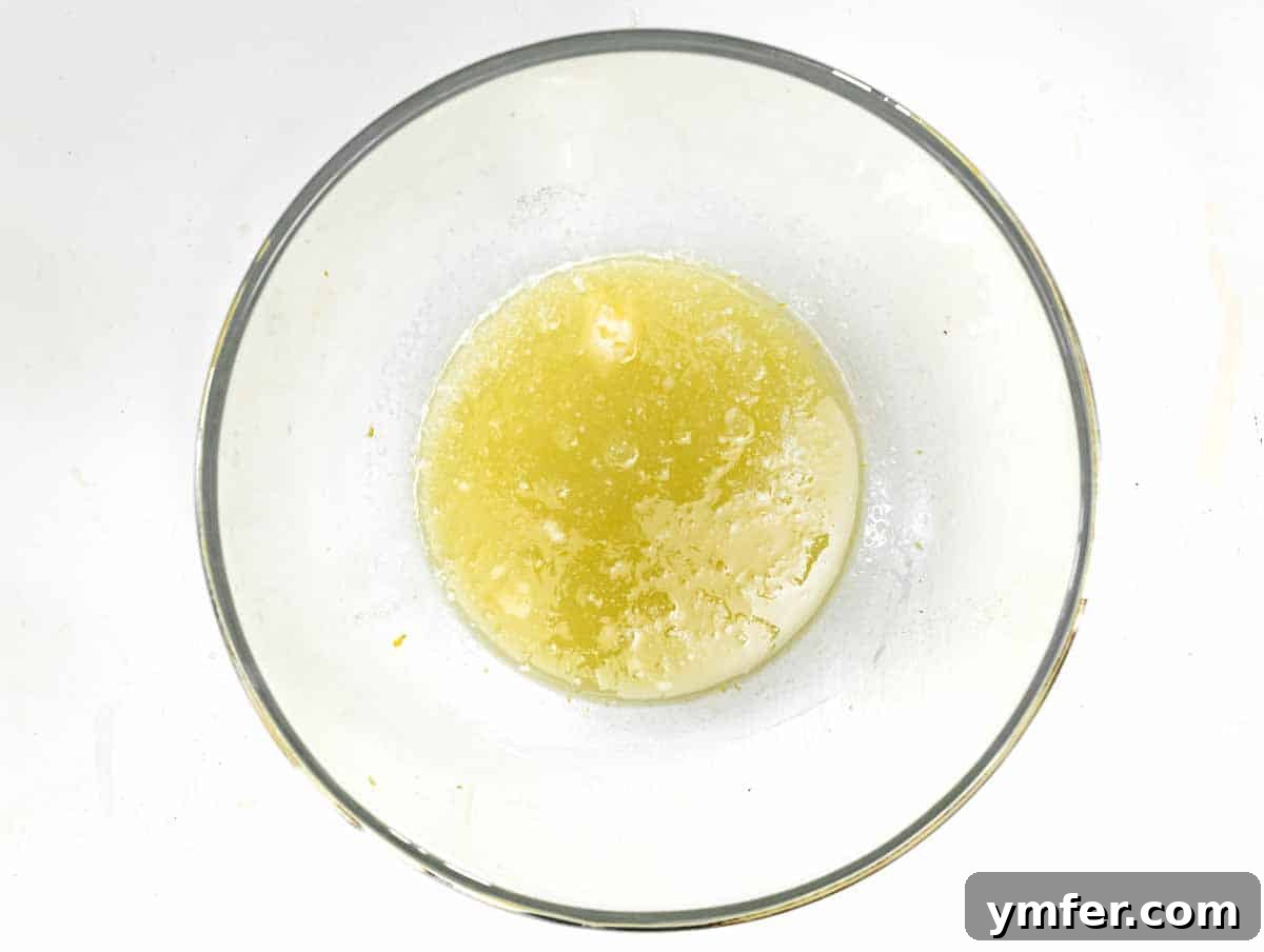 wet ingredients in a bowl, combined for pastry dough