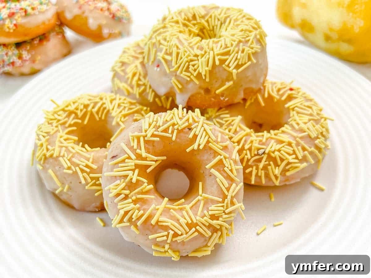 35 Effortless Dessert Delights 13 Lemon cake donuts with sprinkles, a simple and quick treat