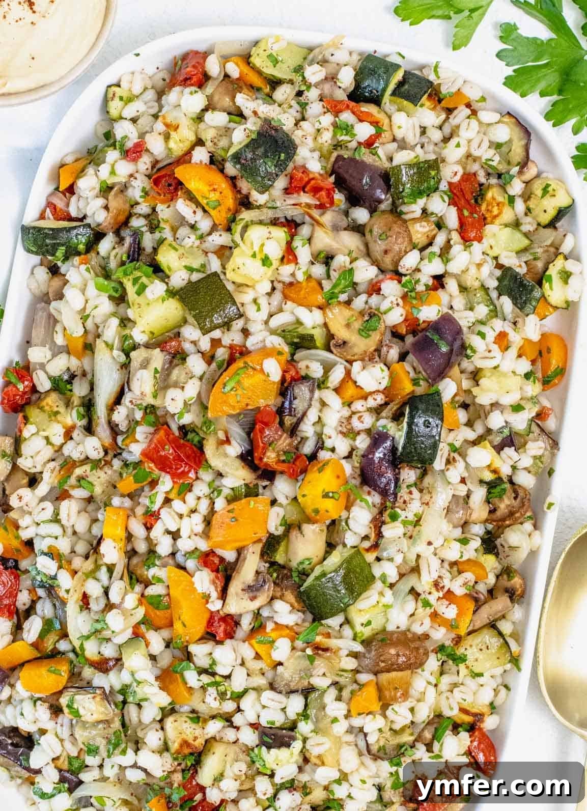 Hearty Barley Salad 2 Barley salad platter