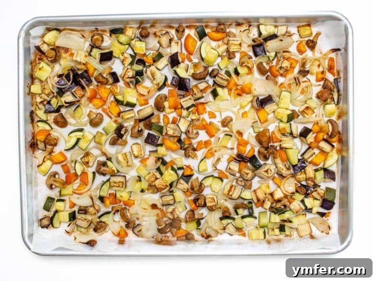 Hearty Barley Salad 18 Cooked vegetables on a silver tray