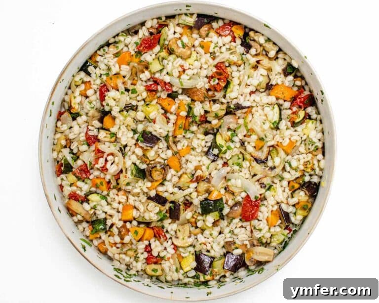 Hearty Barley Salad 20 Barley with roasted vegetables