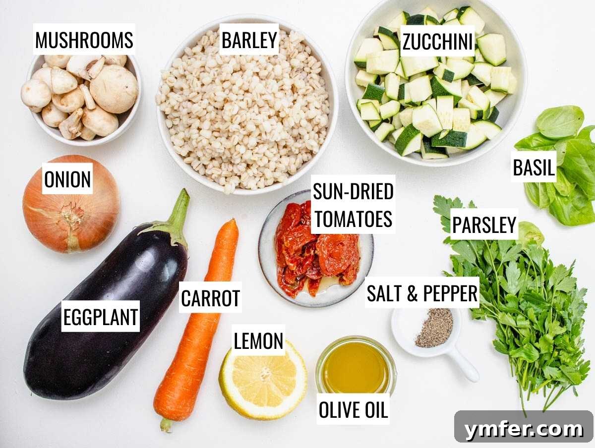 Hearty Barley Salad 4 Barley salad ingredients