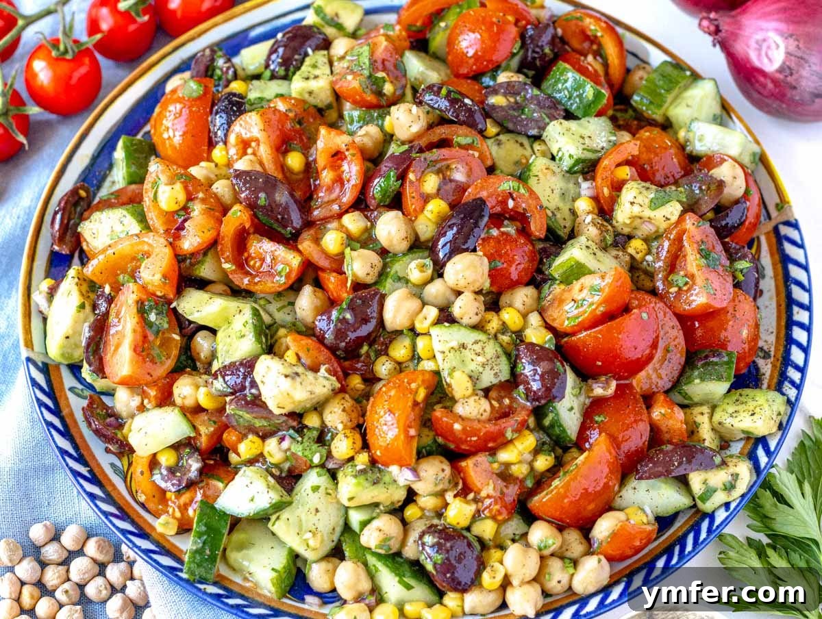 45 Effortless Vegetarian Dinner Ideas 22 chickpea salad on a plate