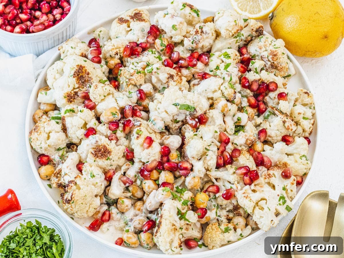 45 Effortless Vegetarian Dinner Ideas 29 Cauliflower salad on a white plate