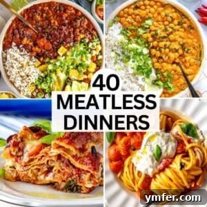 40 Flavorful Plant-Based Dinners 42 Meatless dinner recipes, featuring a vibrant dish.