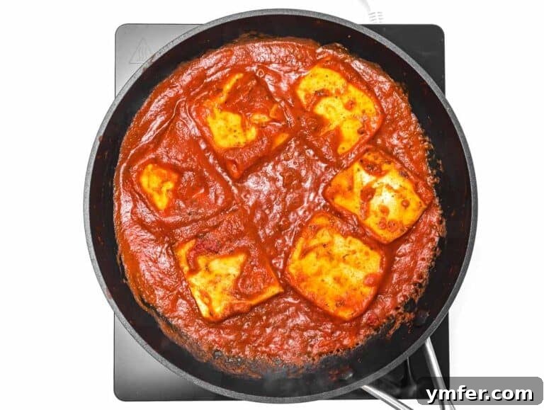 40 Flavorful Plant-Based Dinners 45 Tofu pizzaiola simmering in the pan, ready to serve.