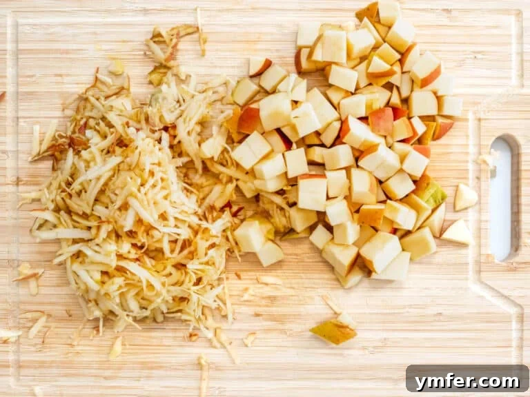 chopped apples