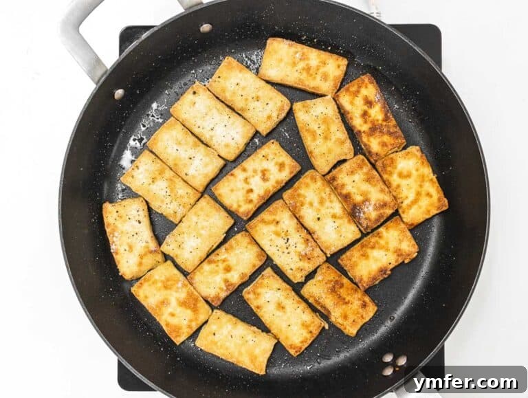 Umami Braised Tofu 19 tofu in a skillet