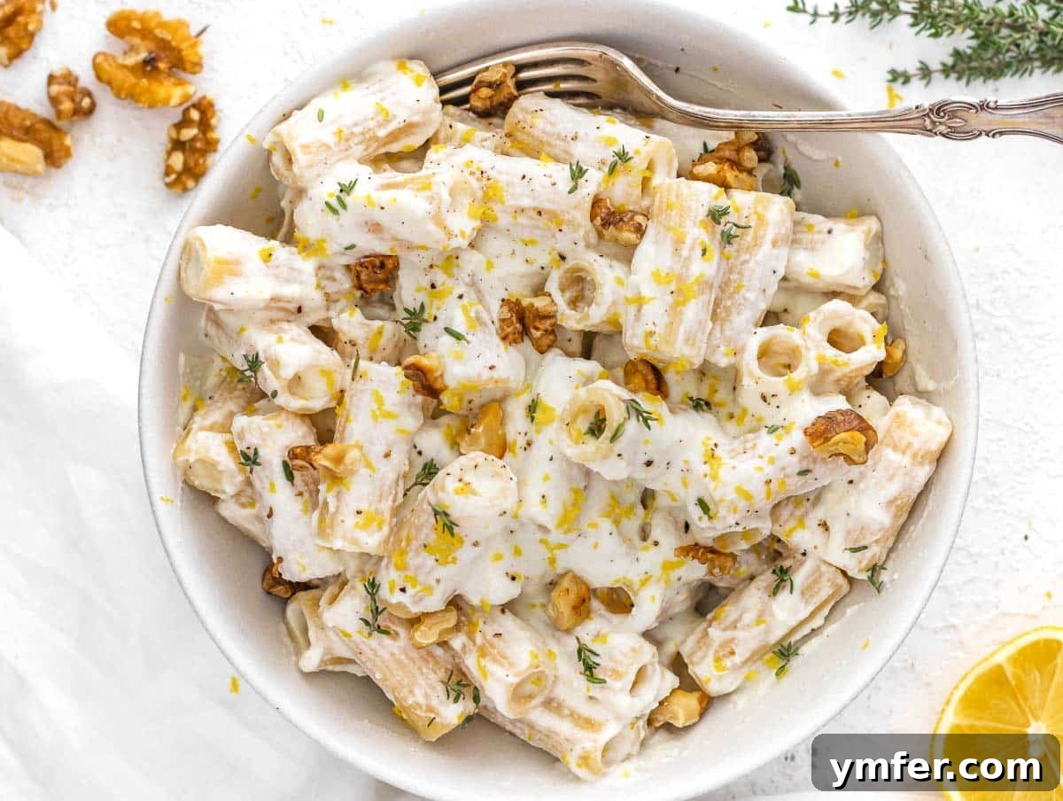 Bright Lemon Pasta 10 rigatoni al limone with walnuts