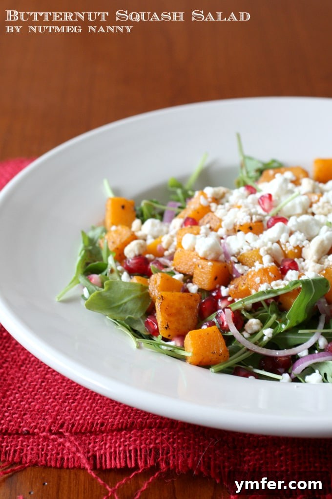 Fresh and Healthy Butternut Squash Salad Recipe Close-up of Butternut Squash Salad showcasing the vibrant colors and textures.