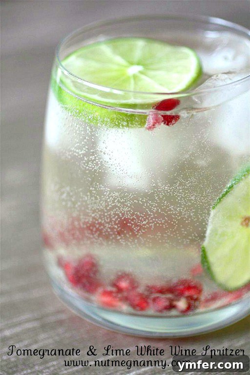 Pomegranate & Lime White Wine Spritzer by Nutmeg Nanny Pomegranate & Lime White Wine Spritzer by Nutmeg Nanny