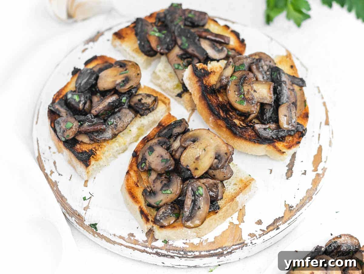 Golden Garlic Mushrooms 13 Sauteed mushrooms on bruschetta