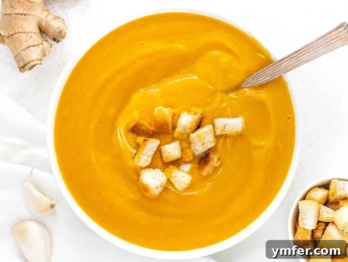 Golden Ginger Carrot Elixir 12 Carrot soup with crispy croutons