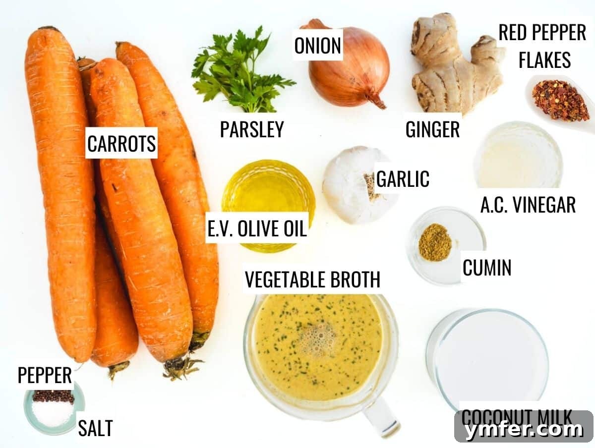 Golden Ginger Carrot Elixir 4 ingredients for carrot soup