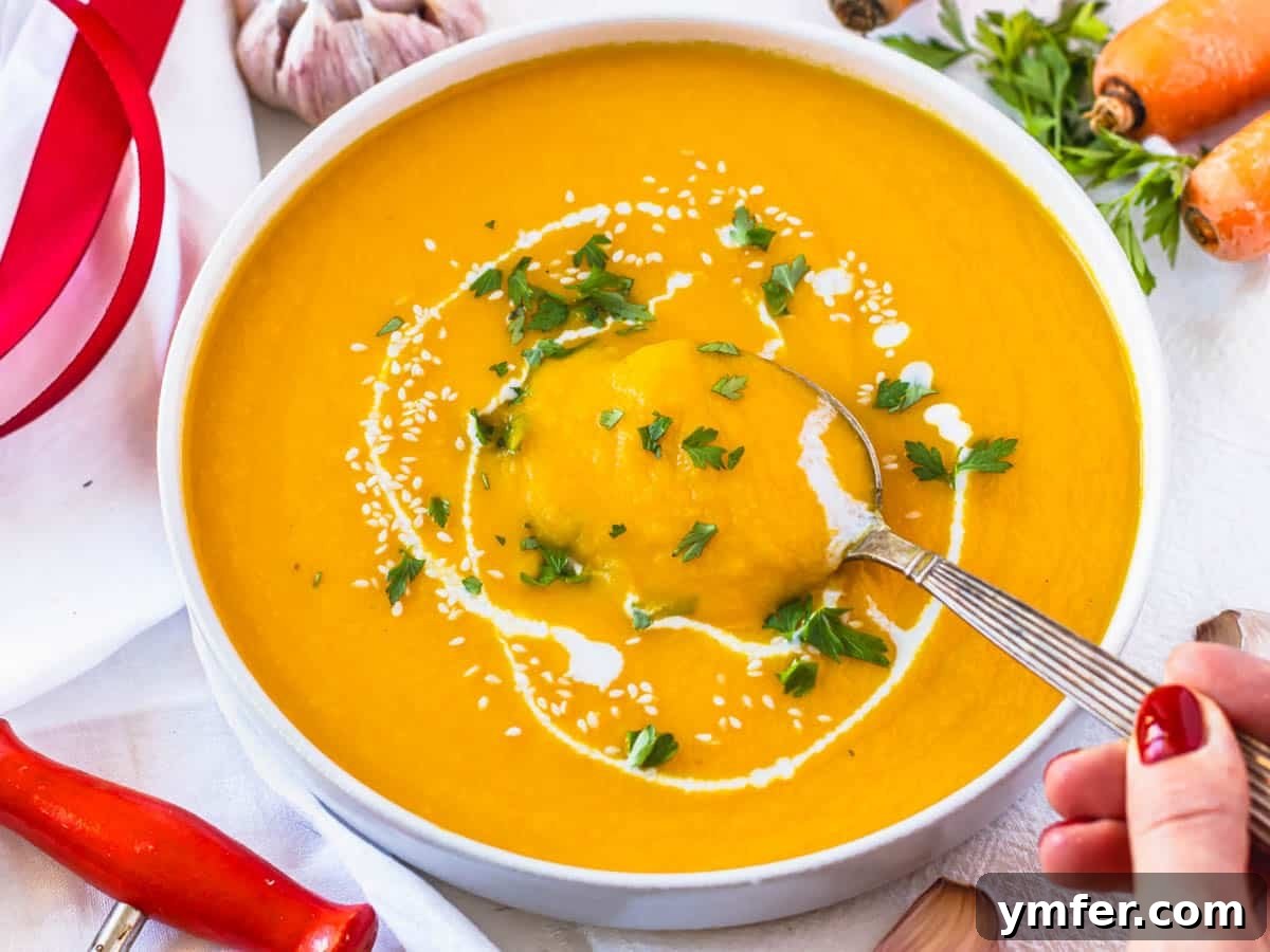 Golden Ginger Carrot Elixir 5 Carrot soup recipe with fresh parsley
