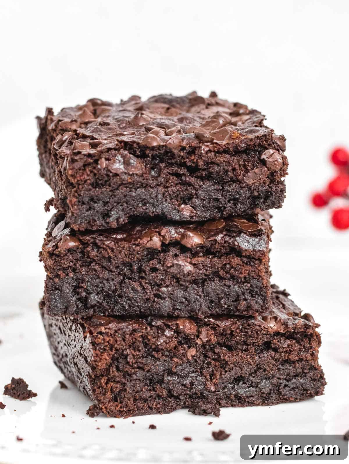 Decadent Plant-Based Brownies 2 vegan brownies