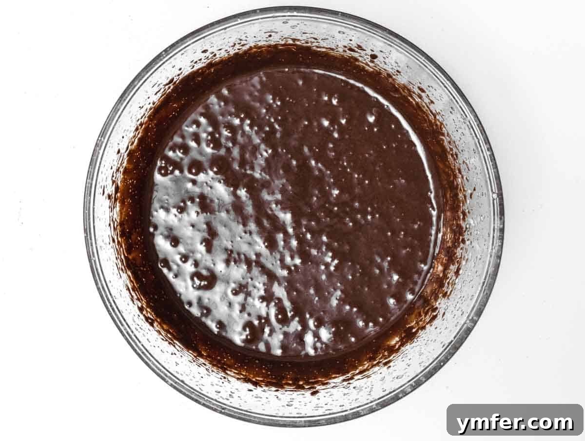 Decadent Plant-Based Brownies 12 brownie batter in a glass bowl