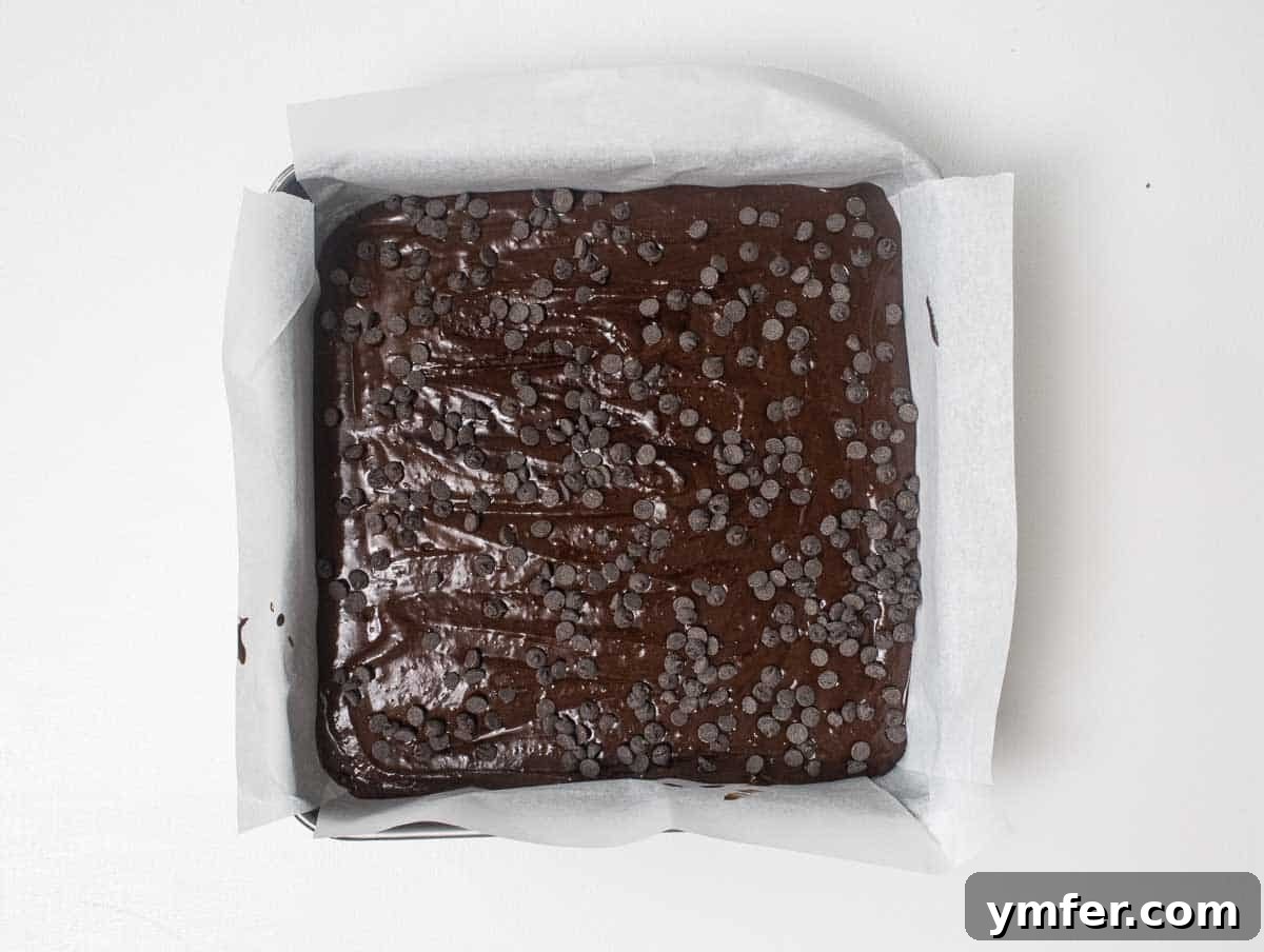 Decadent Plant-Based Brownies 14 vegan brownie batter in cake pan