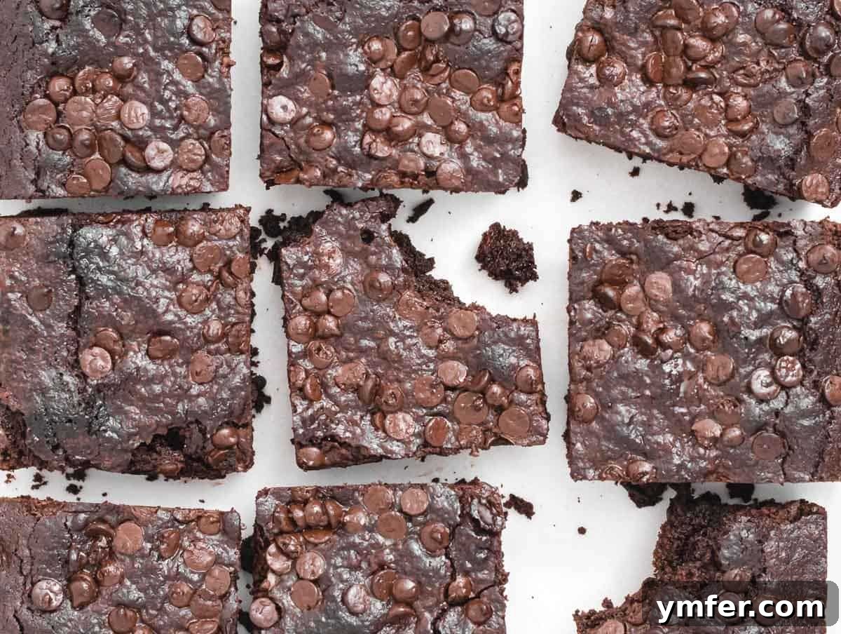 Decadent Plant-Based Brownies 3 Vegan brownies with shine
