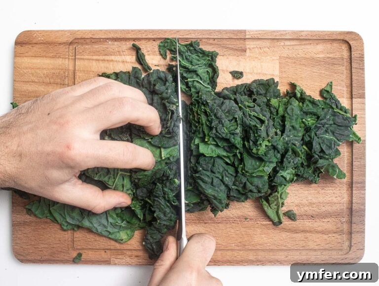 Royal Spire Sweet 16 chopping kale leaves