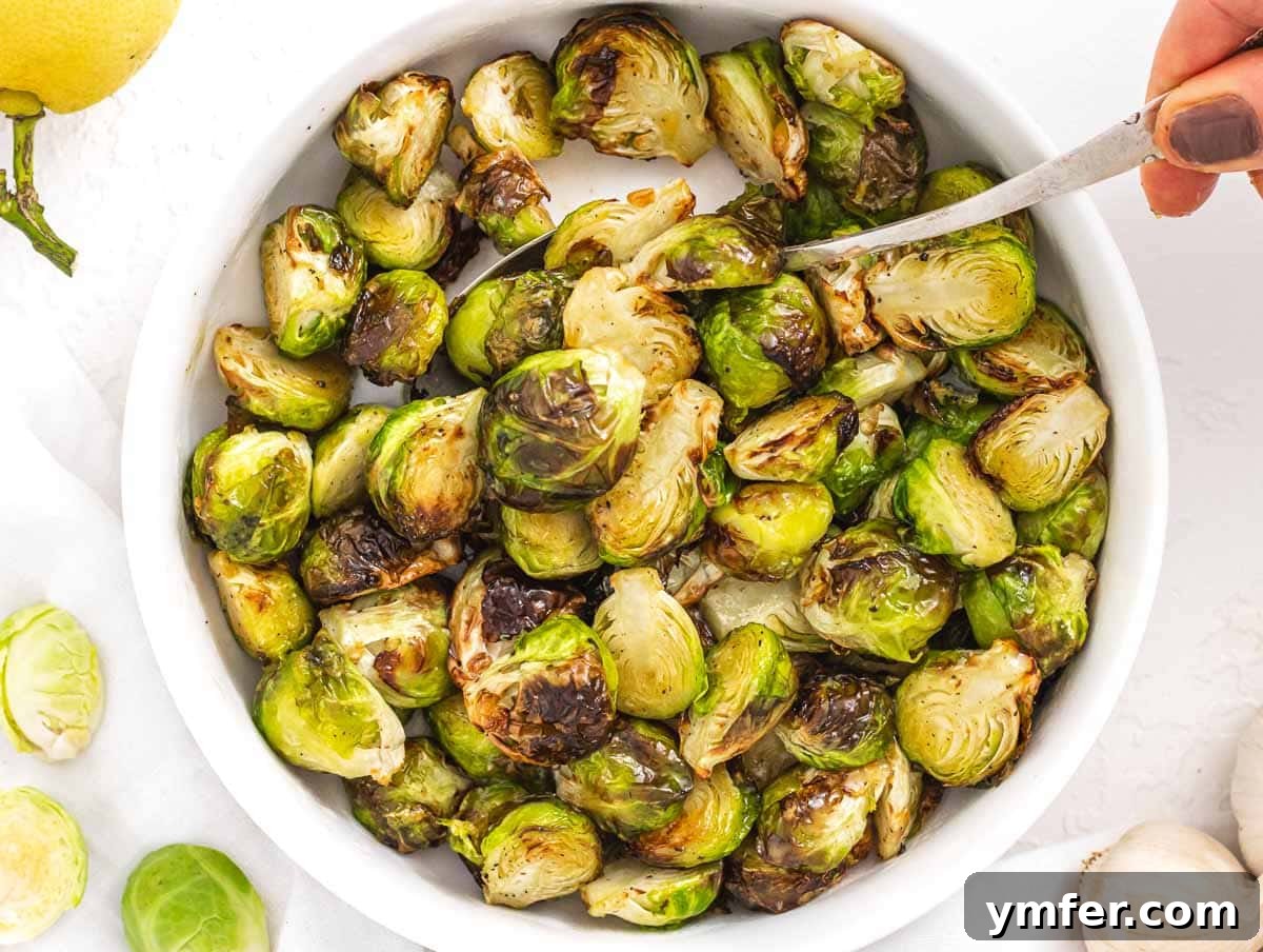Crispy Air Fryer Brussels Sprouts 12 Air fryer Brussels Sprouts and hand