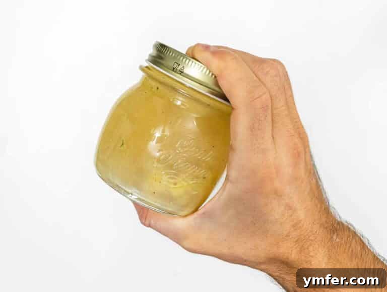 honey mustard dressing in a jar