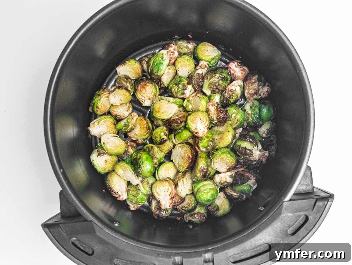 Crispy Air Fryer Brussels Sprouts 9 Brussels sprouts after air frying