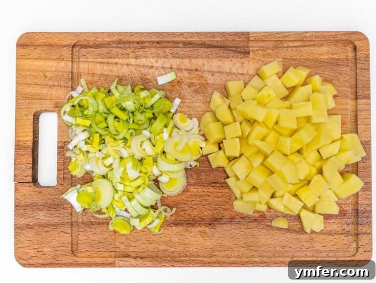 Vegan Potato Frittata 13 potato and leek on a cutting board