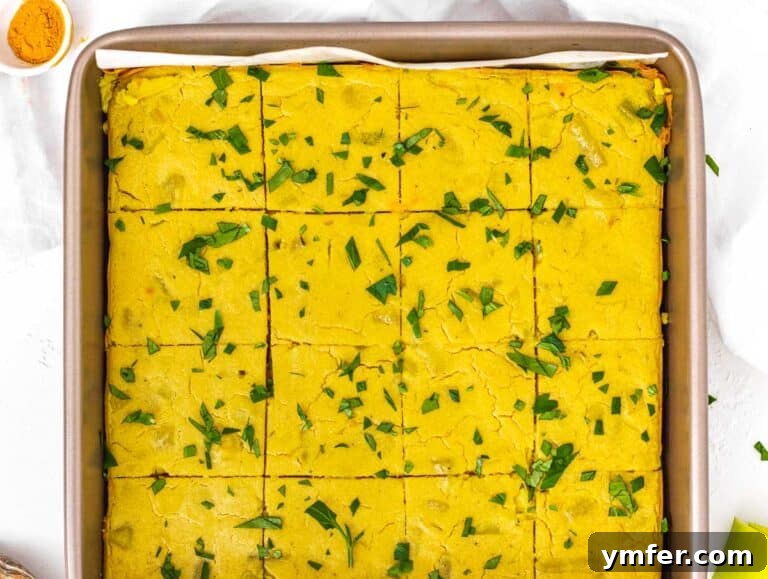 Vegan Potato Frittata 19 Potato frittata with parsley and cut into cubes