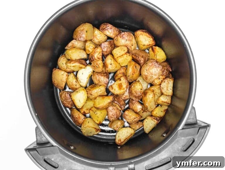 potatoes fried in air fryer basket
