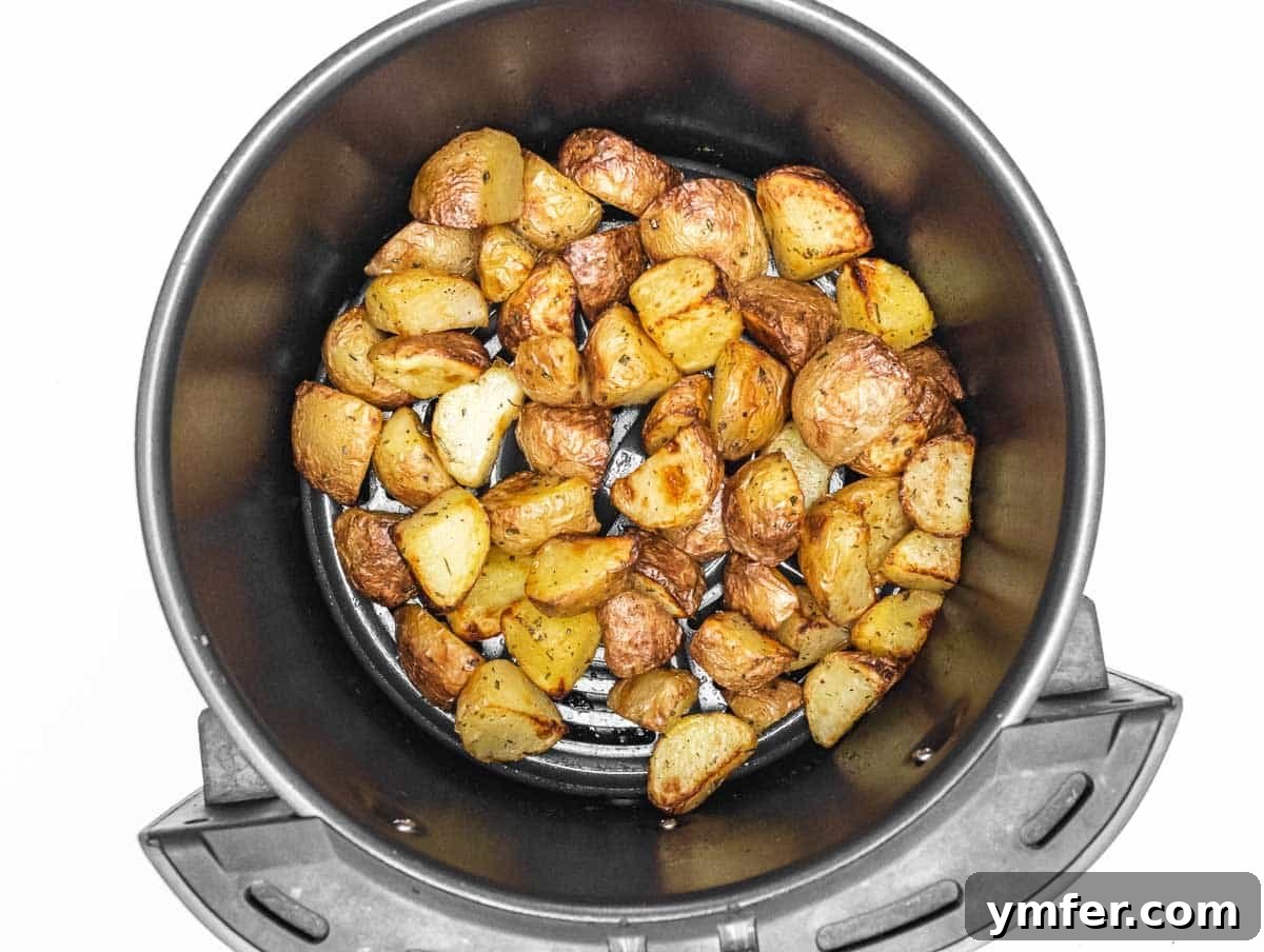 Crispy Air Fryer Potatoes 9 potatoes fried in air fryer basket