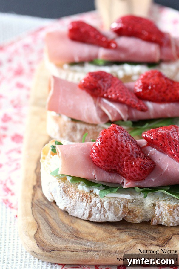 Roasted Strawberry Crostini by Nutmeg Nanny Roasted Strawberry Crostini by Nutmeg Nanny - Easy Appetizer Recipe