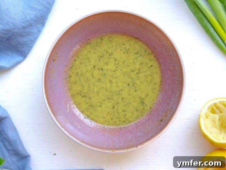 Dressing in a pink bowl.
