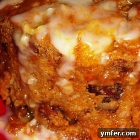 Toaster oven carrot cake with lemon glaze, pineapple, pecans, and currants.