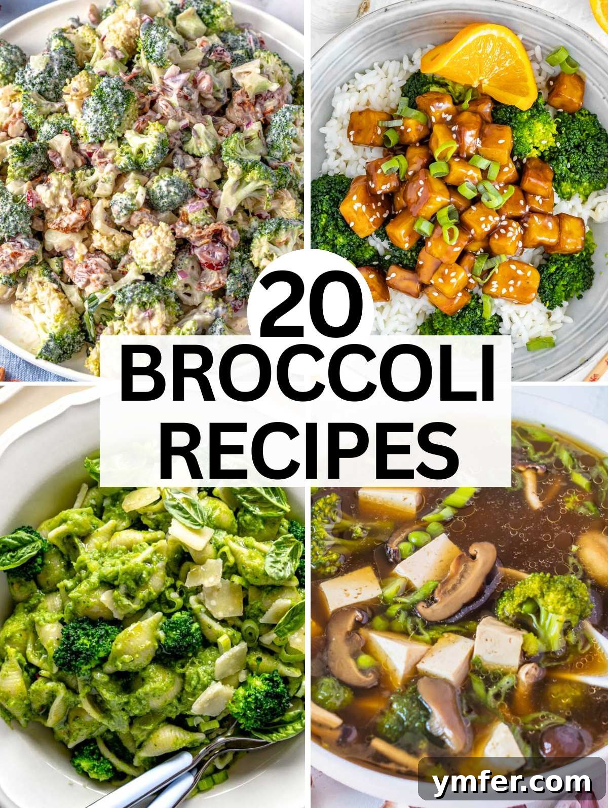 Quick & Delicious: 20 Easy Broccoli Recipes 2 A vibrant collage showcasing easy broccoli recipes, including stir-fries, creamy soups, and fresh salads, promising healthy and delicious meal ideas.