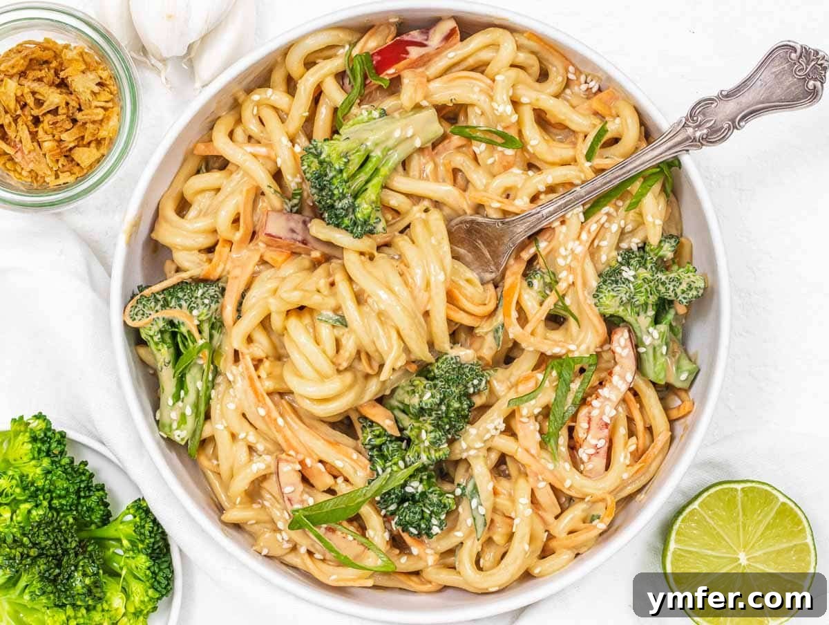 Quick & Delicious: 20 Easy Broccoli Recipes 14 Delicious peanut noodles tossed with fresh broccoli florets and sesame seeds, ready to be enjoyed.