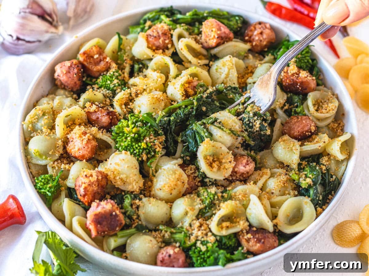 Quick & Delicious: 20 Easy Broccoli Recipes 15 Orecchiette pasta with sausage and broccoli rabe, a classic Italian comfort food.