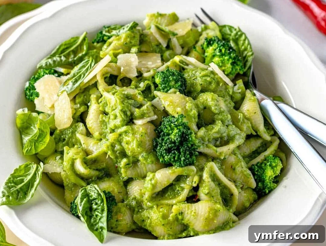 Quick & Delicious: 20 Easy Broccoli Recipes 3 A bowl of creamy broccoli pasta, garnished and ready to serve as a delicious and quick meal.