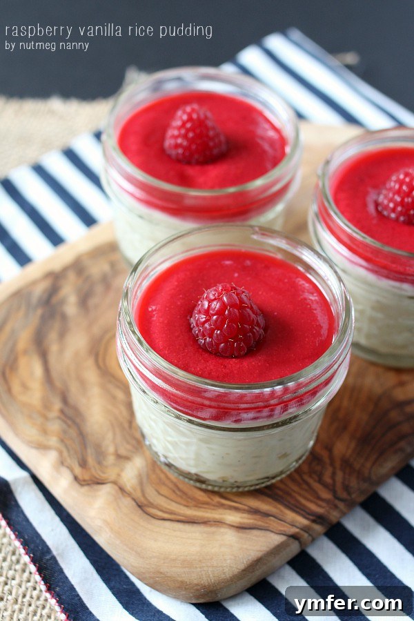 Enjoying a bowl of Raspberry Vanilla Rice Pudding Serving of Raspberry Vanilla Rice Pudding topped with fresh raspberries