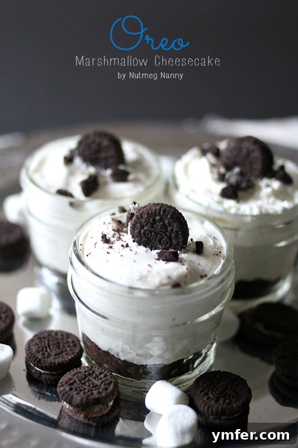 Decadent No-Bake Oreo Marshmallow Cheesecake Slice by Nutmeg Nanny