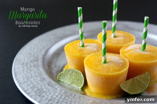 Homemade Mango Margarita Boozesicles Refreshing Mango Margarita Boozesicles, a delicious boozy popsicle perfect for summer parties and adult gatherings. Made with fresh mango, lime, tequila, and triple sec.