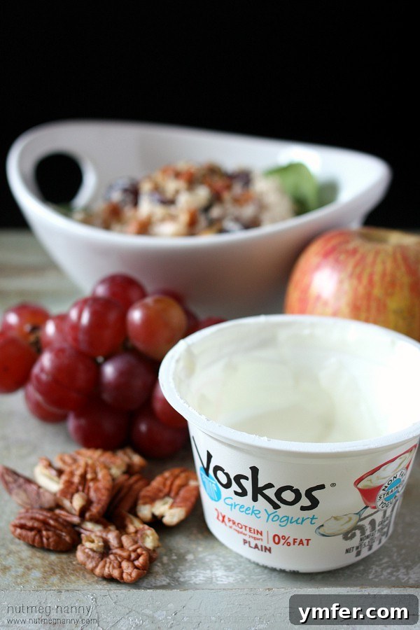 Greek Yogurt Chicken Salad by Nutmeg Nanny Delicious Greek Yogurt Chicken Salad with fresh ingredients